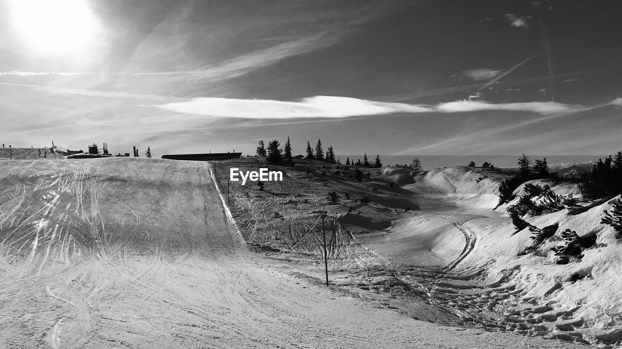 Panoramic view of land against sky