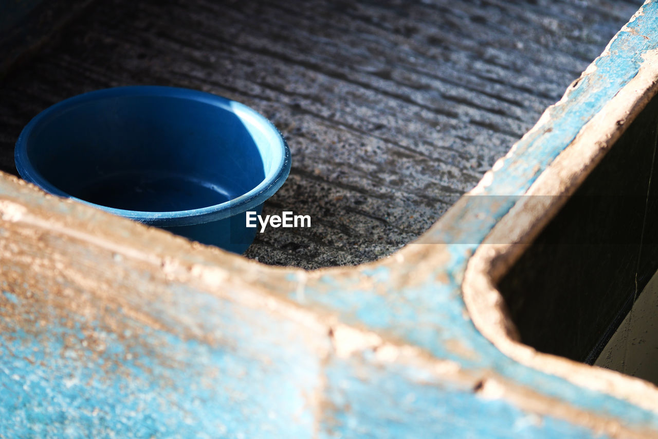 Close-up of container in sink