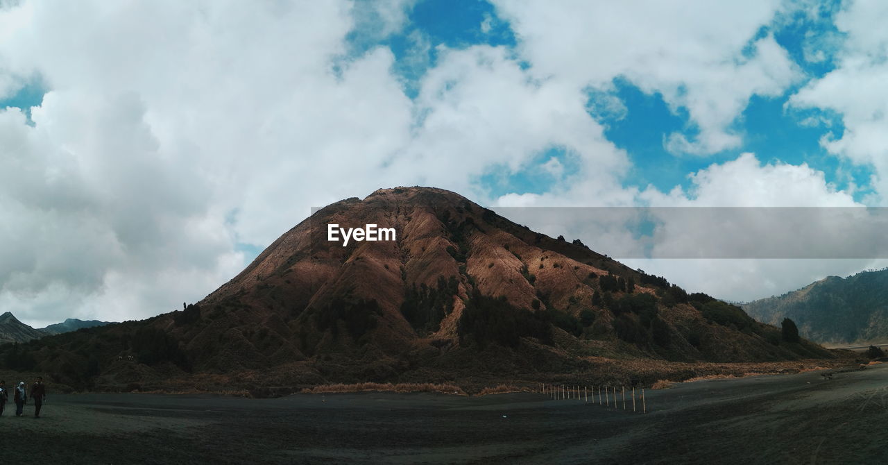 Panoramic view of landscape and mountains against sky