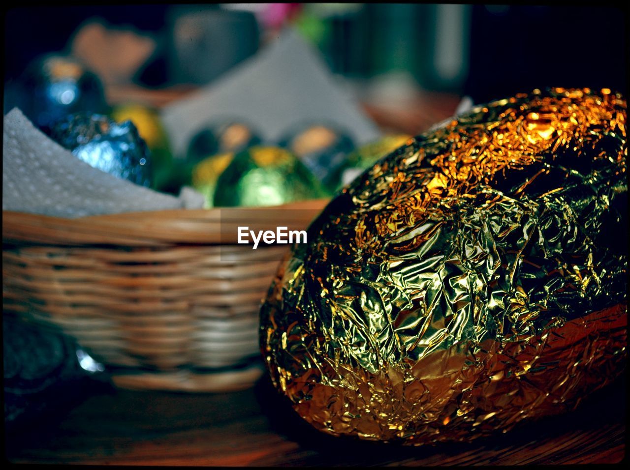 Easter eggs in foil