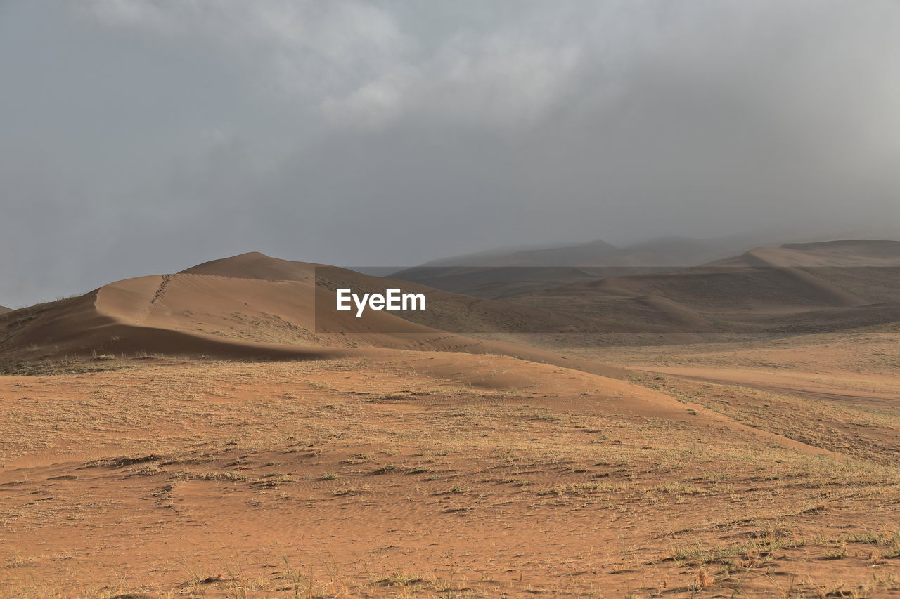 1134 early morning-misty light over the sand dunes of the badain jaran desert. inner mongolia-china.