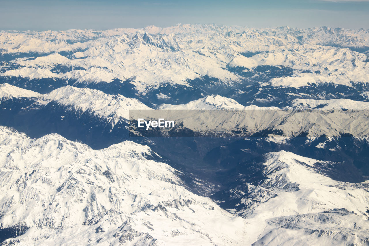 Scenic view of snowcapped mountains