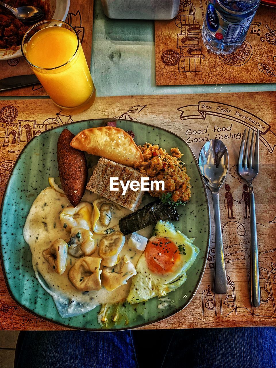 CLOSE-UP OF BREAKFAST SERVED ON TABLE