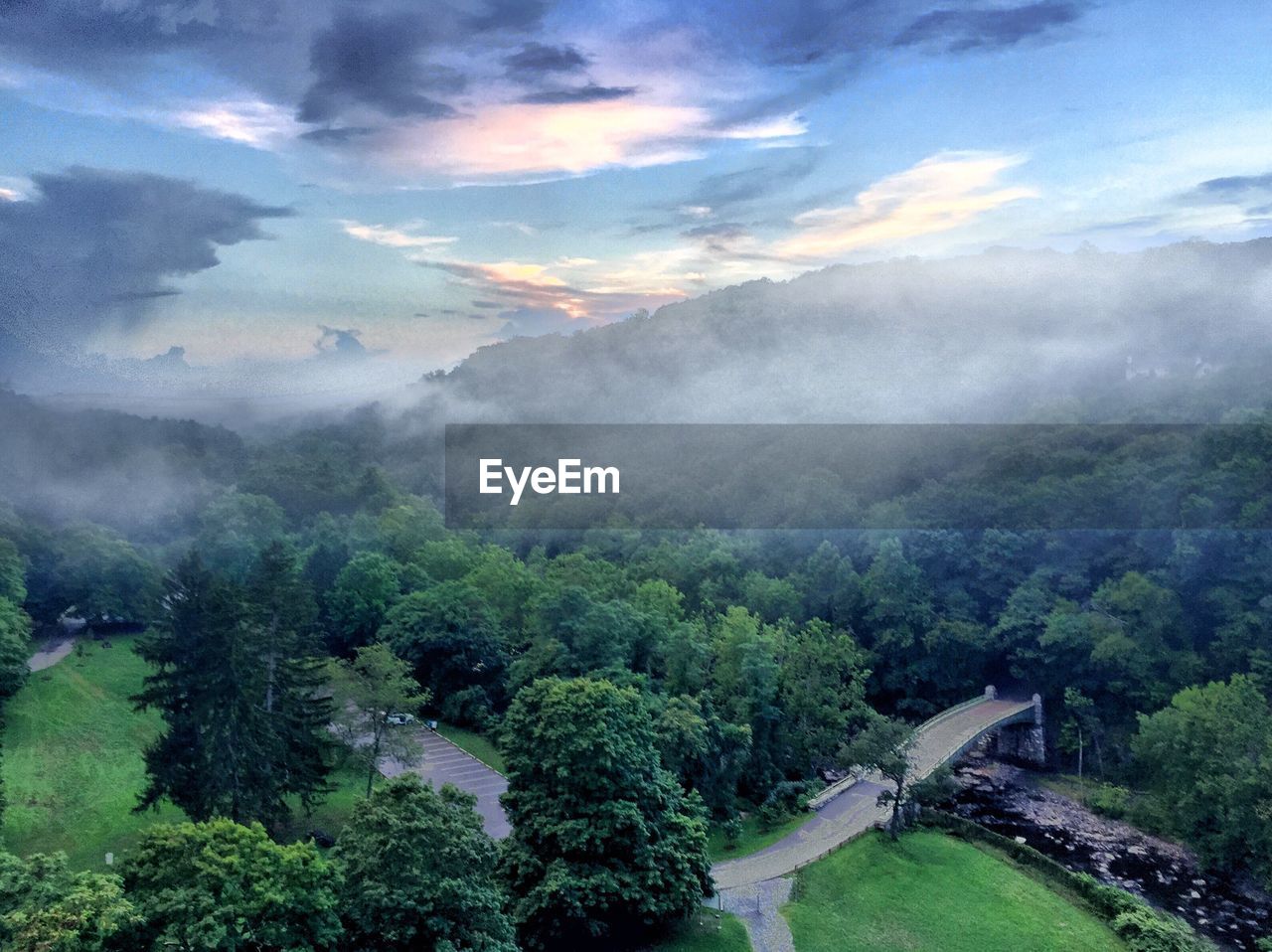 High angle view of mountains