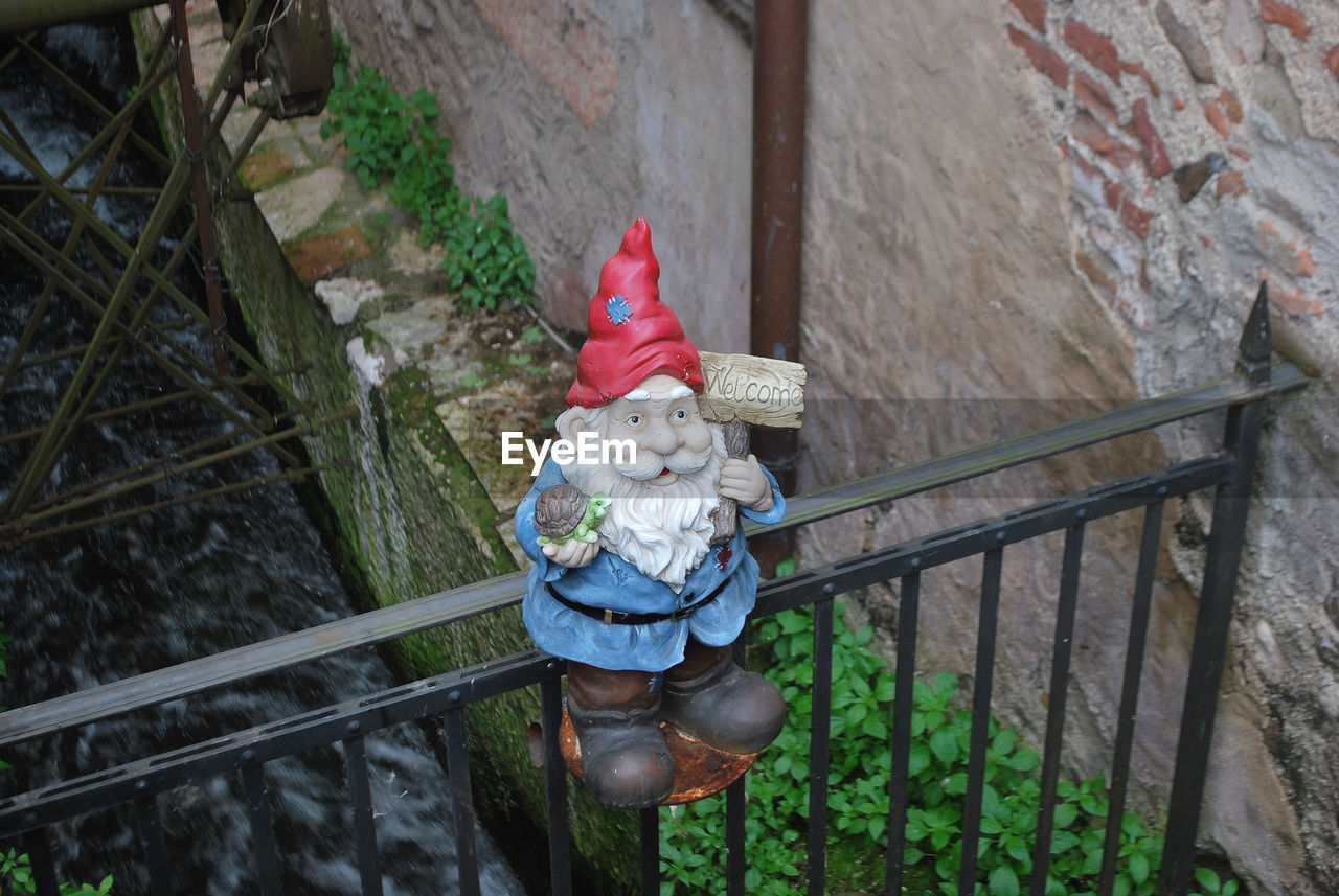 Close-up of a garden gnome