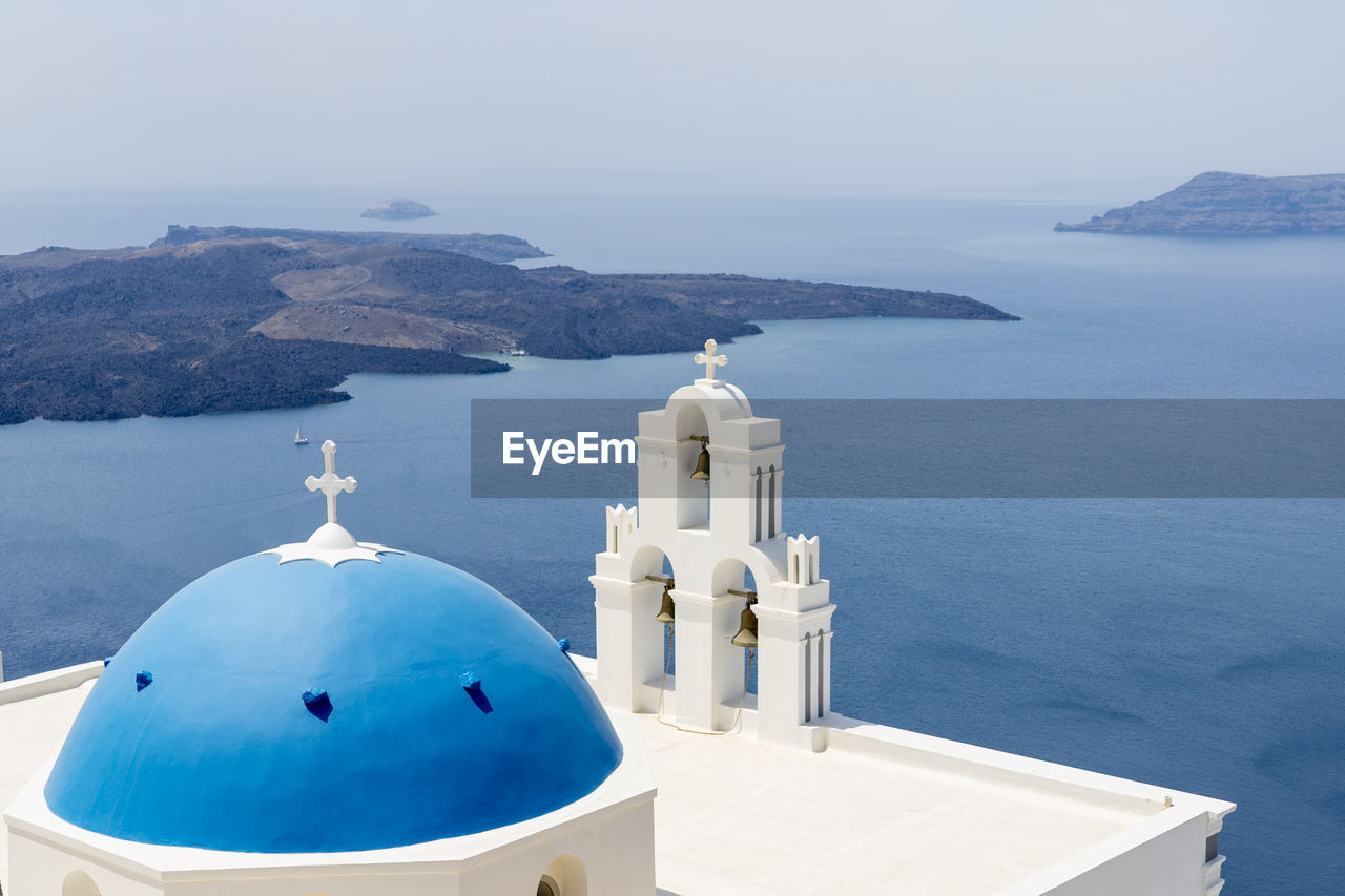 Virgin mary orthodox church-three bells of fira