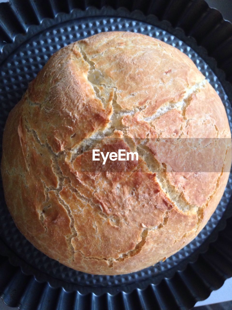 High angle view of bread in plate