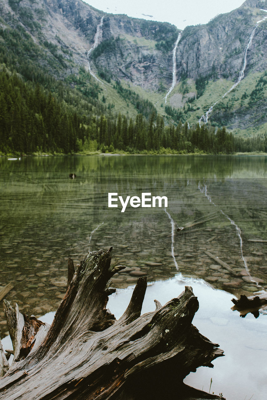 Scenic view of lake and mountains