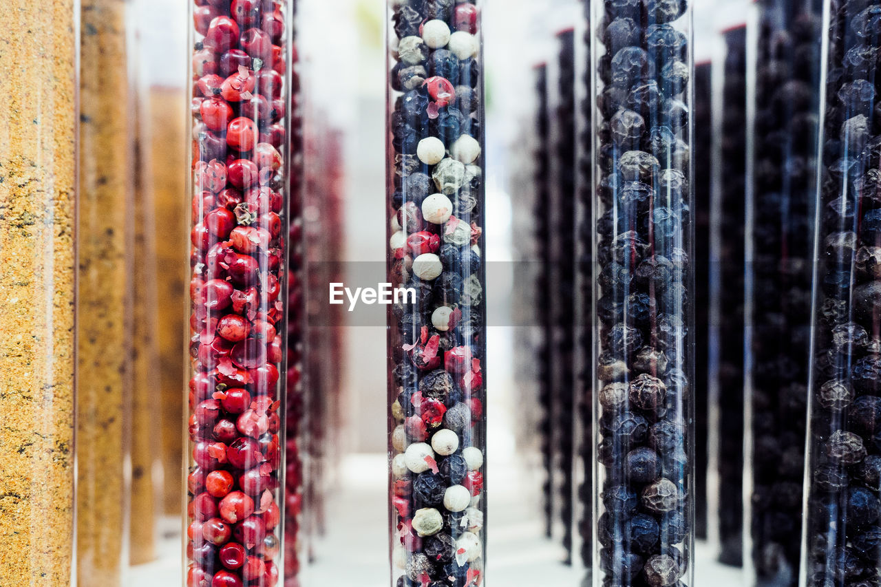 Close-up of spices in test tube