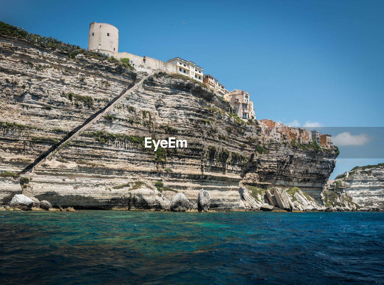 VIEW OF SEA AND ROCK FORMATIONS