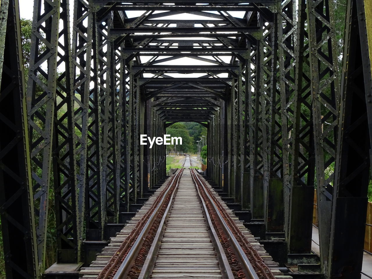 Footbridge over railroad tracks