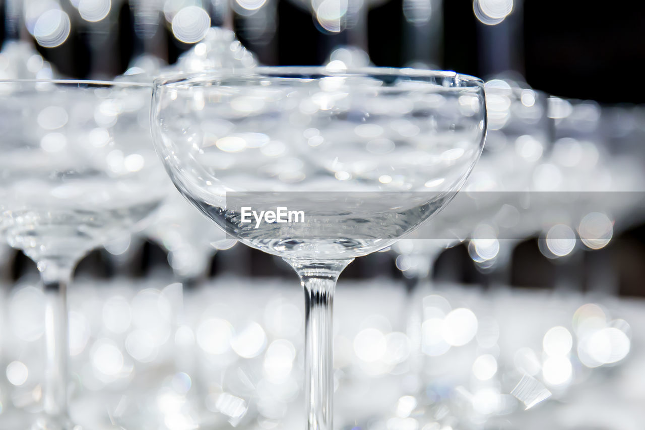 Close-up of water in glass on table