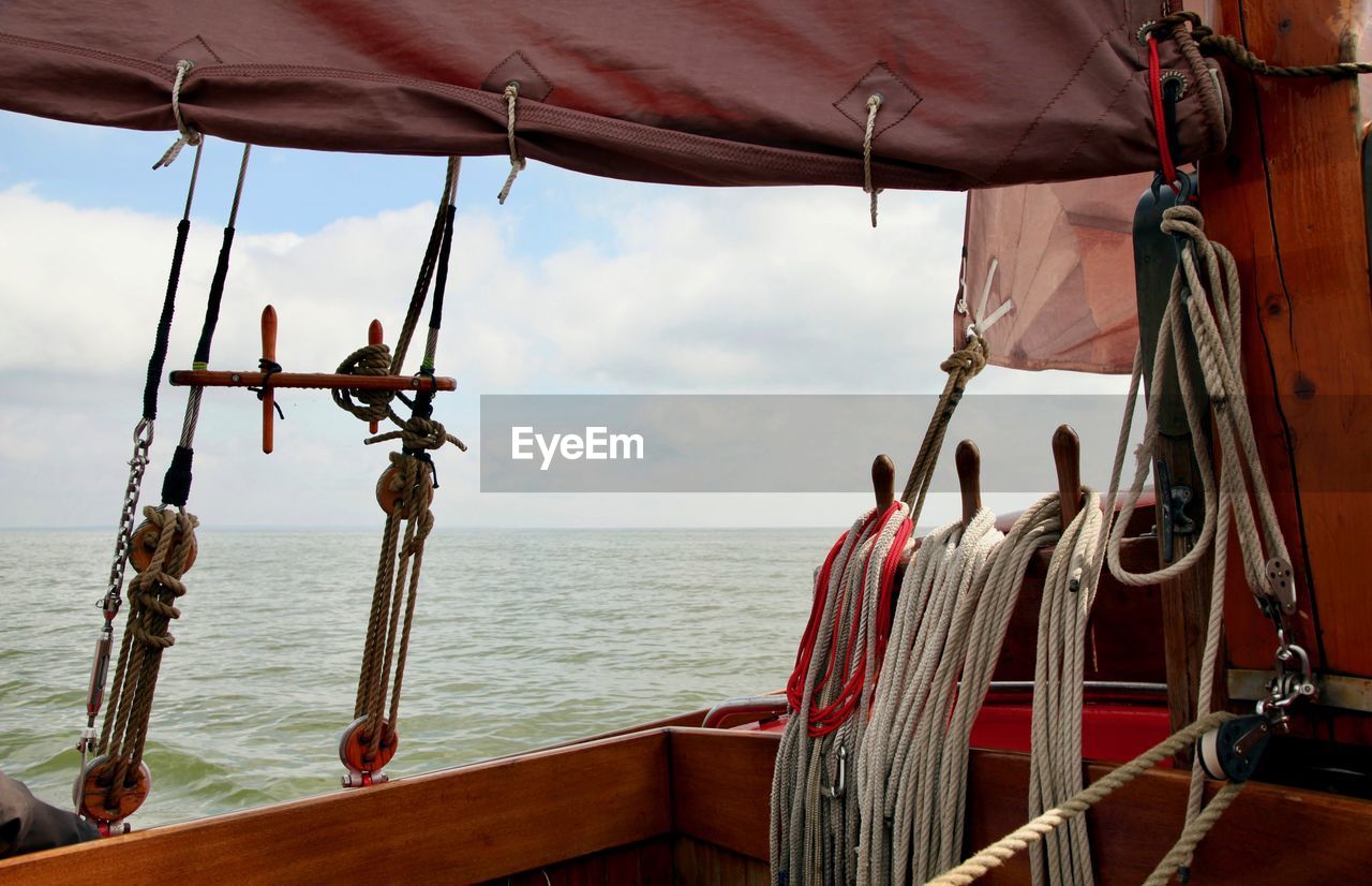 View of sailboats in sea against sky