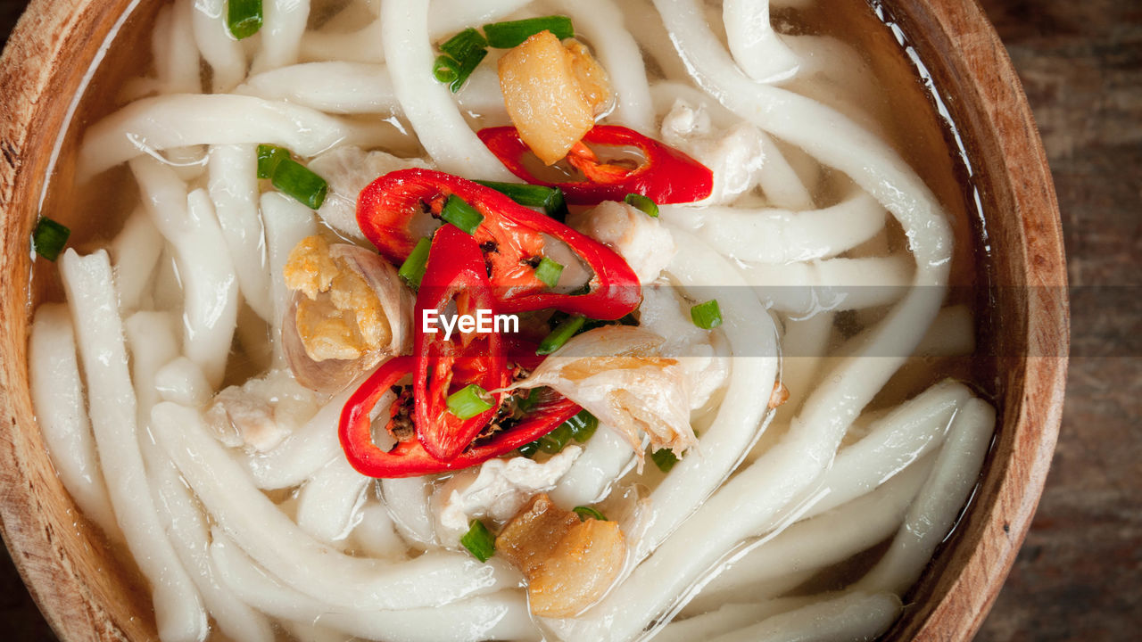 Directly above shot of noodles in bowl