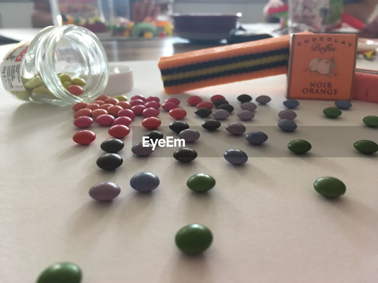 CLOSE-UP OF CANDIES ON TABLE