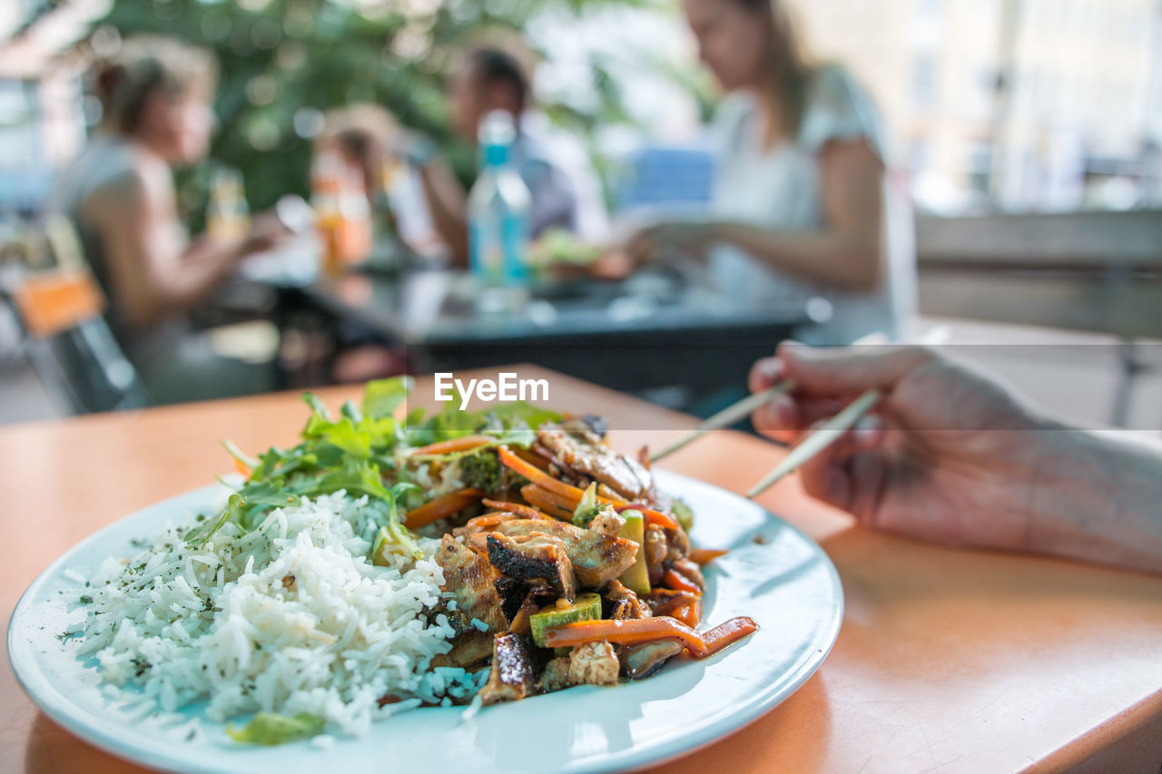 Close-up of food on table in restaurant