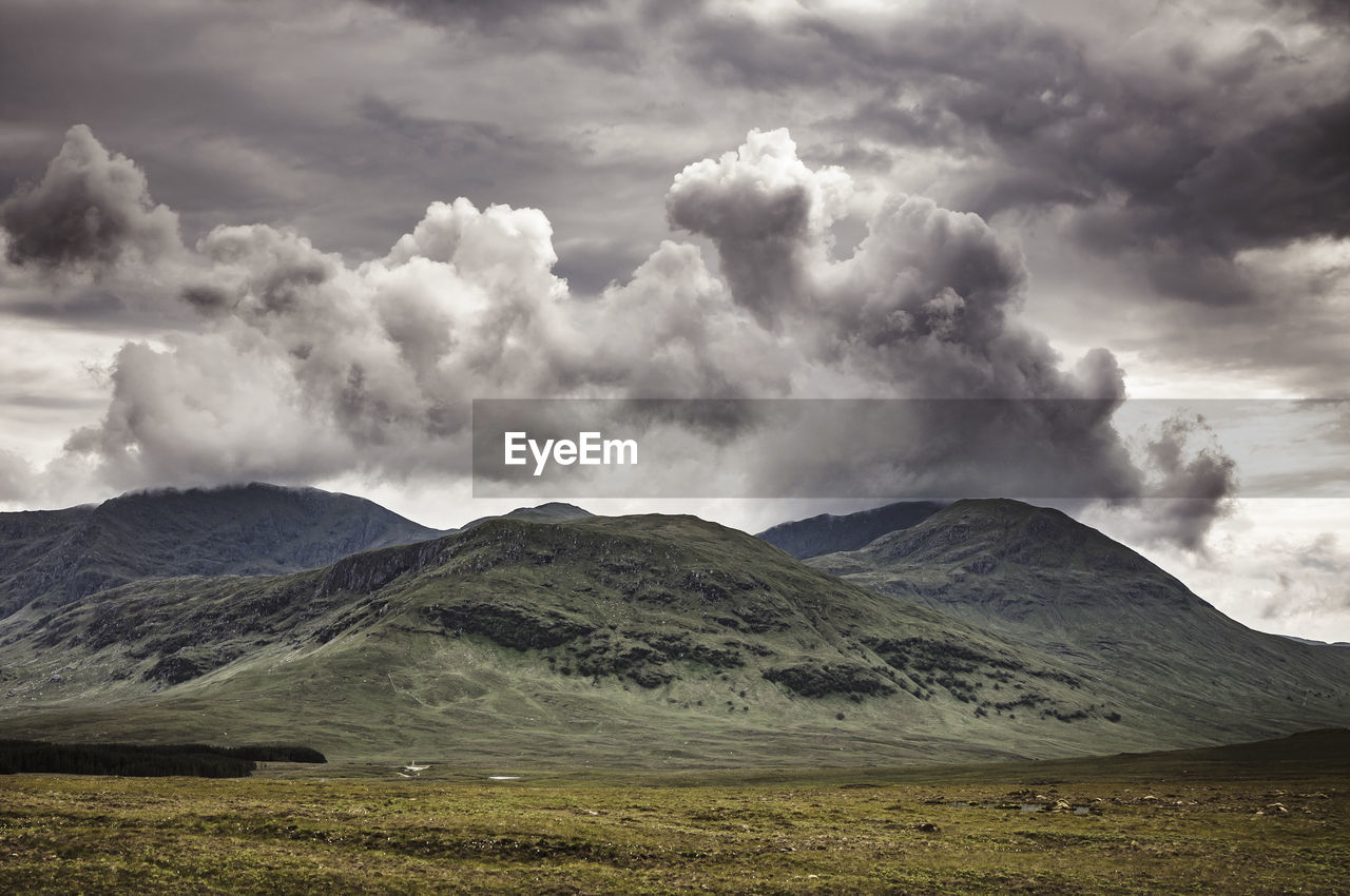 View of mountain against cloudy sky