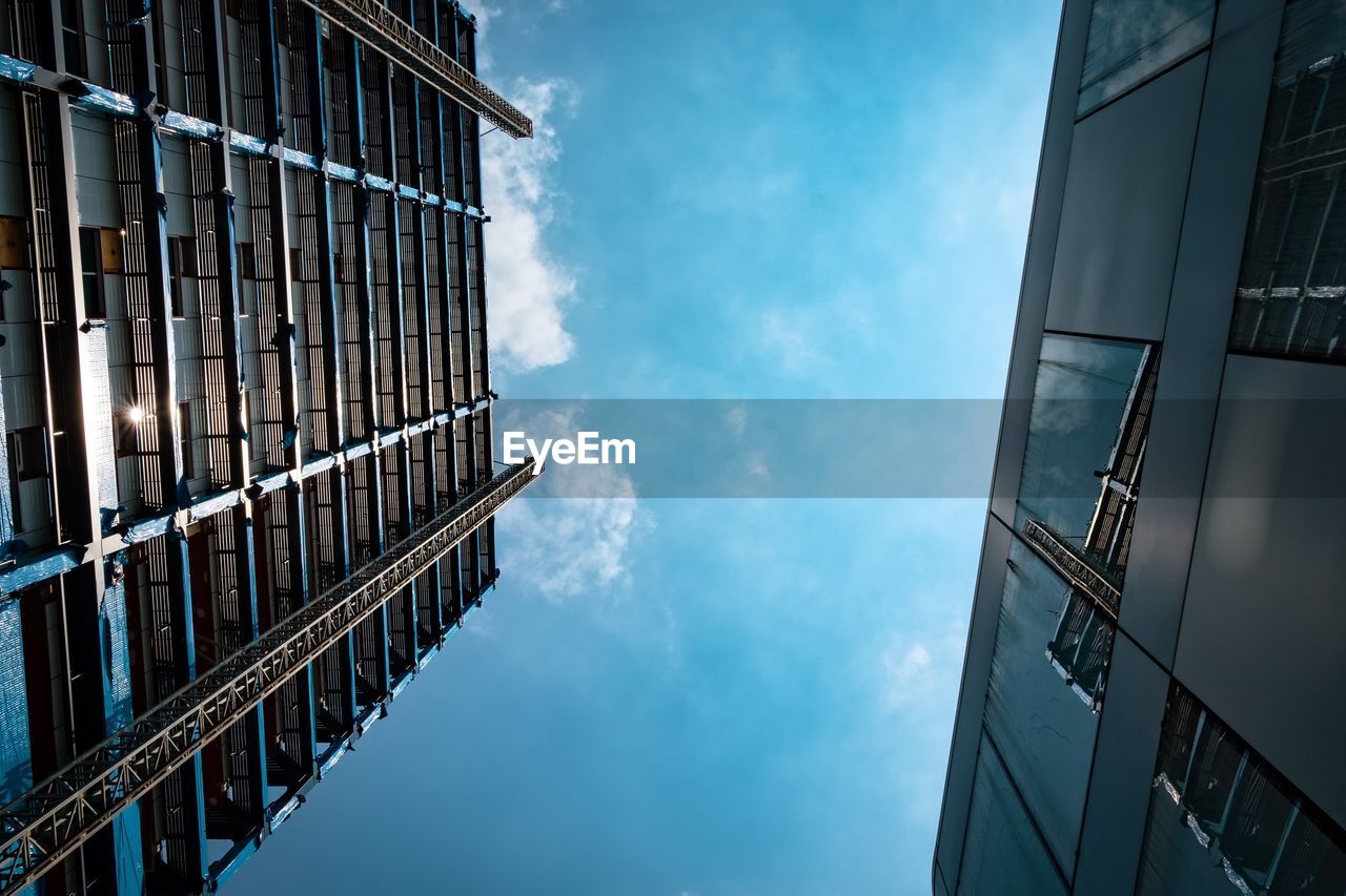 Low angle view of modern building against sky