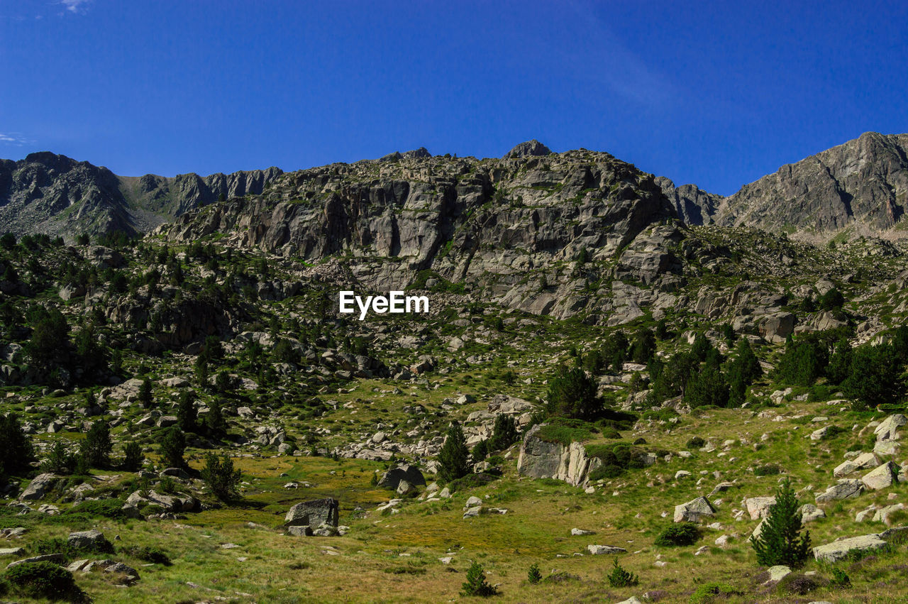 SCENIC VIEW OF LANDSCAPE AGAINST CLEAR BLUE SKY