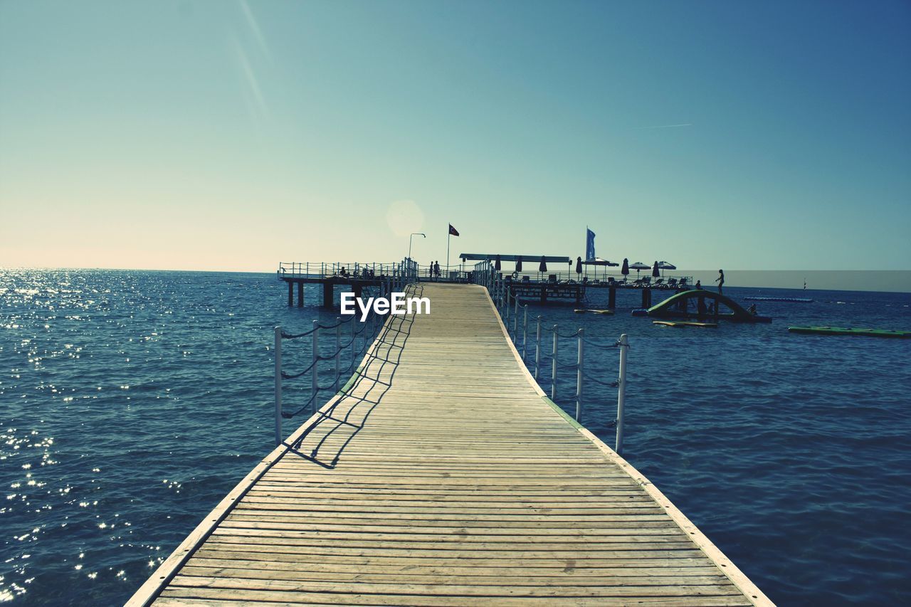 PIER ON SEA AGAINST SKY