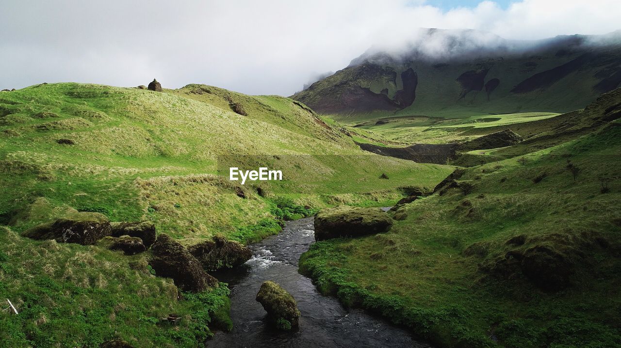 Scenic view of mountains against sky