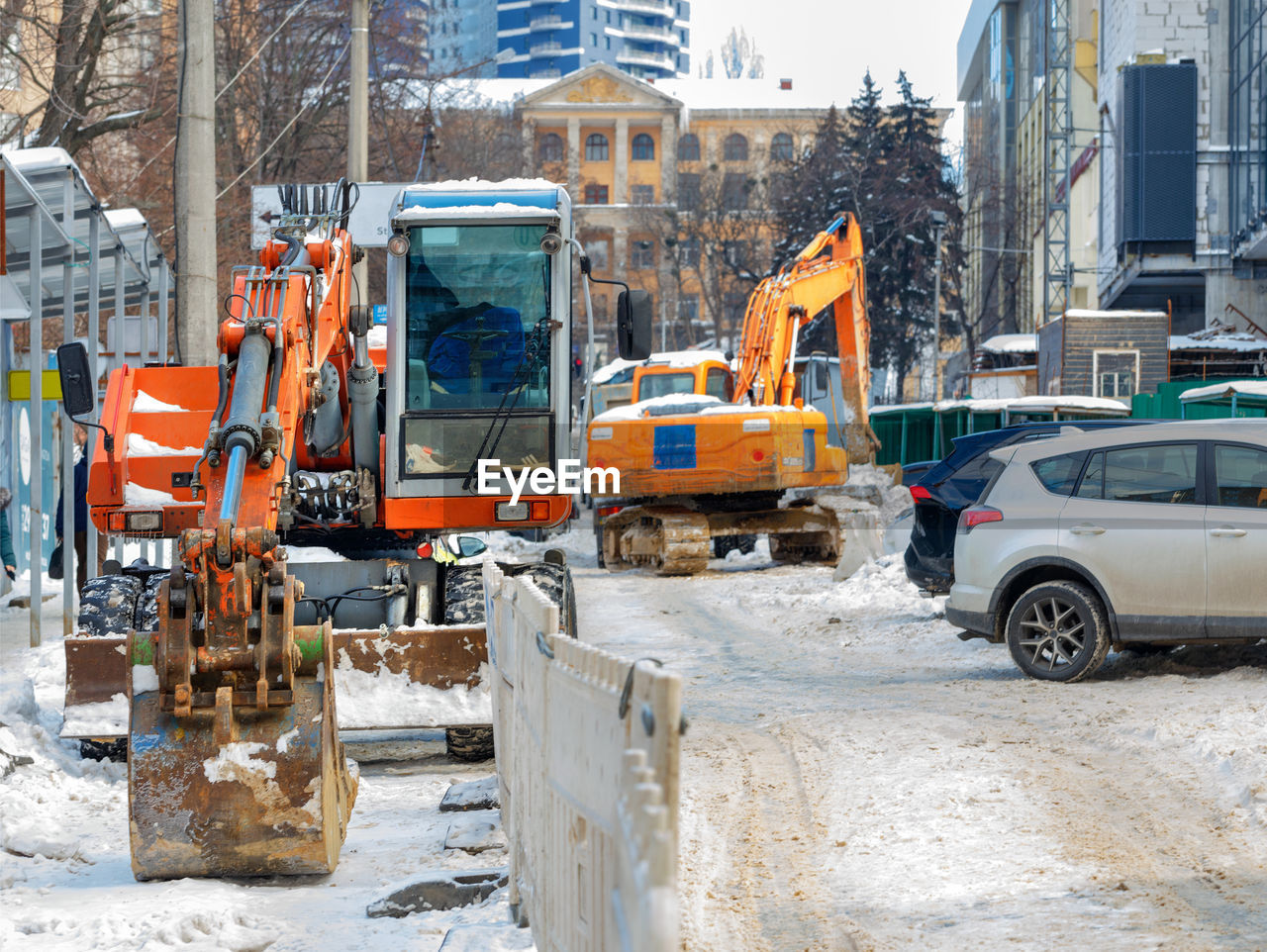 VIEW OF CONSTRUCTION SITE DURING WINTER