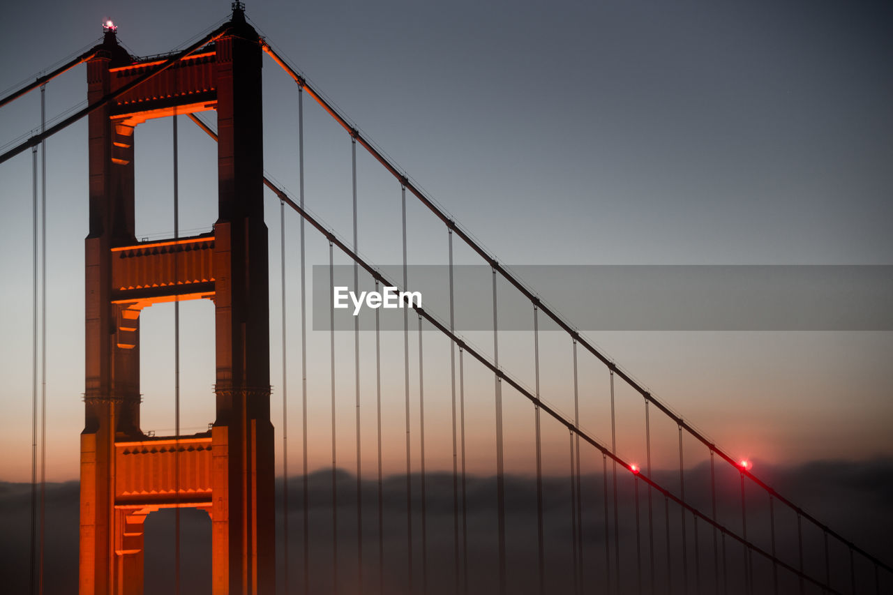 View of suspension bridge against sky