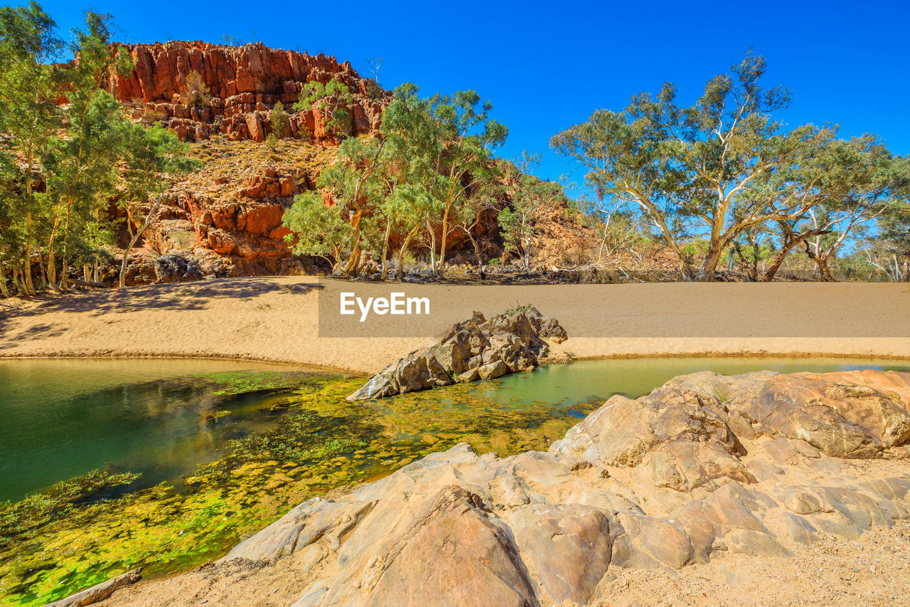 SCENIC VIEW OF LAKE AND ROCKS