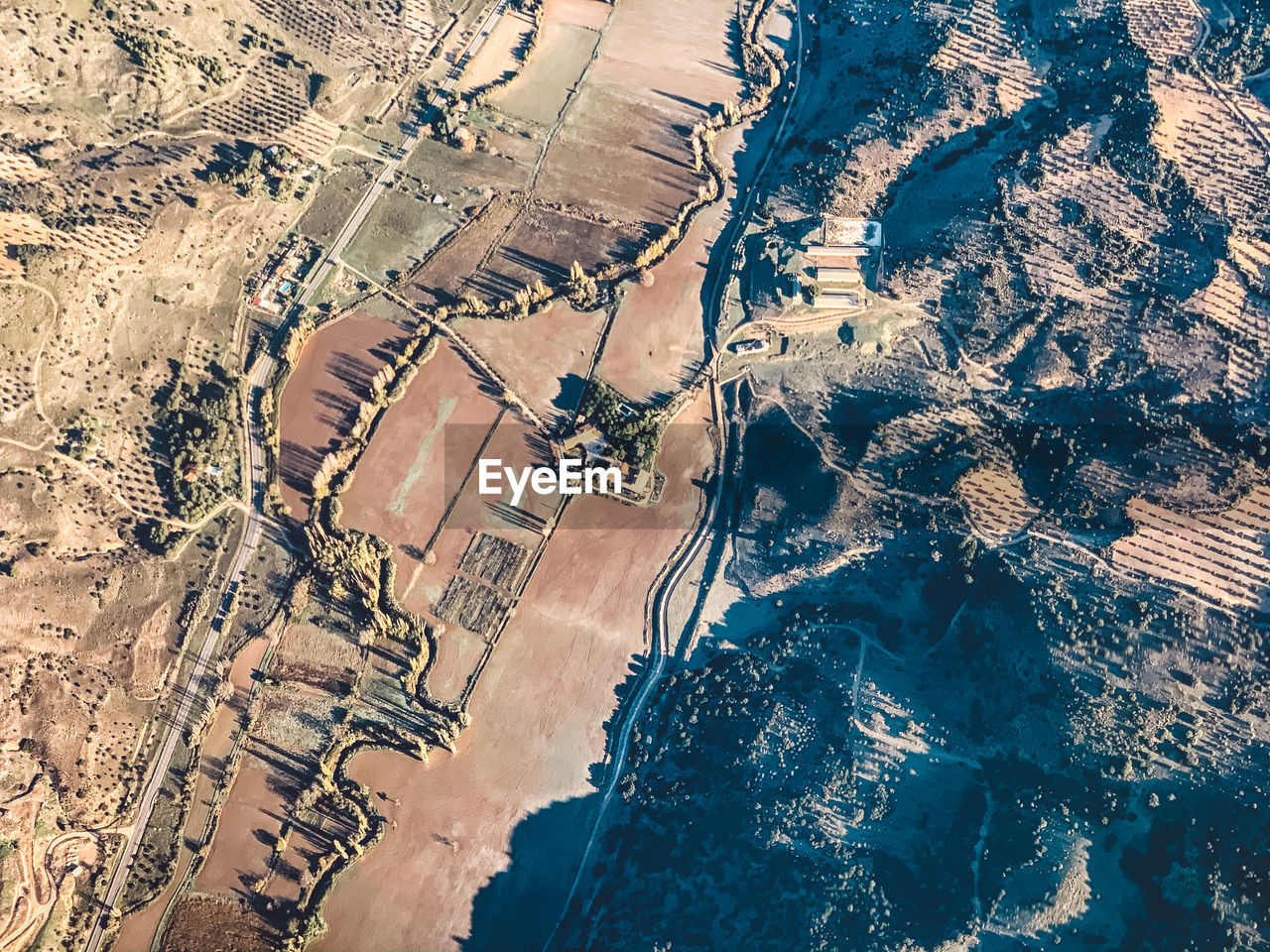 High angle view of agricultural field