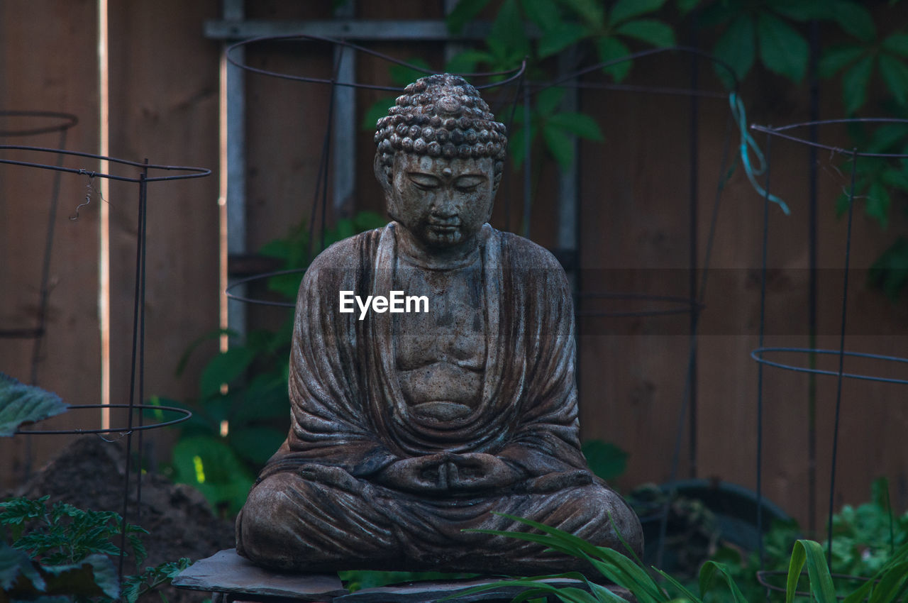 STATUE OF BUDDHA AND BUILDING