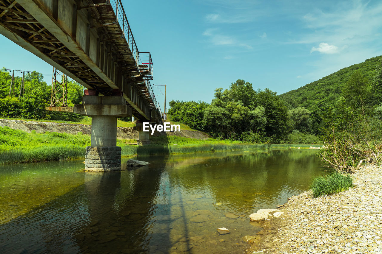 water, bridge, reflection, river, sky, nature, architecture, built structure, plant, tree, transportation, no people, day, waterway, cloud, beauty in nature, outdoors, scenics - nature, environment, tranquility, green, reservoir, travel destinations, landscape, travel, sunlight