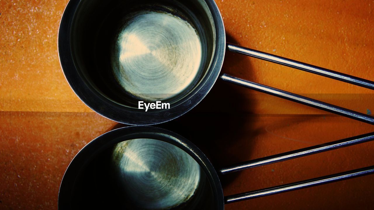 High angle view of coffee on table