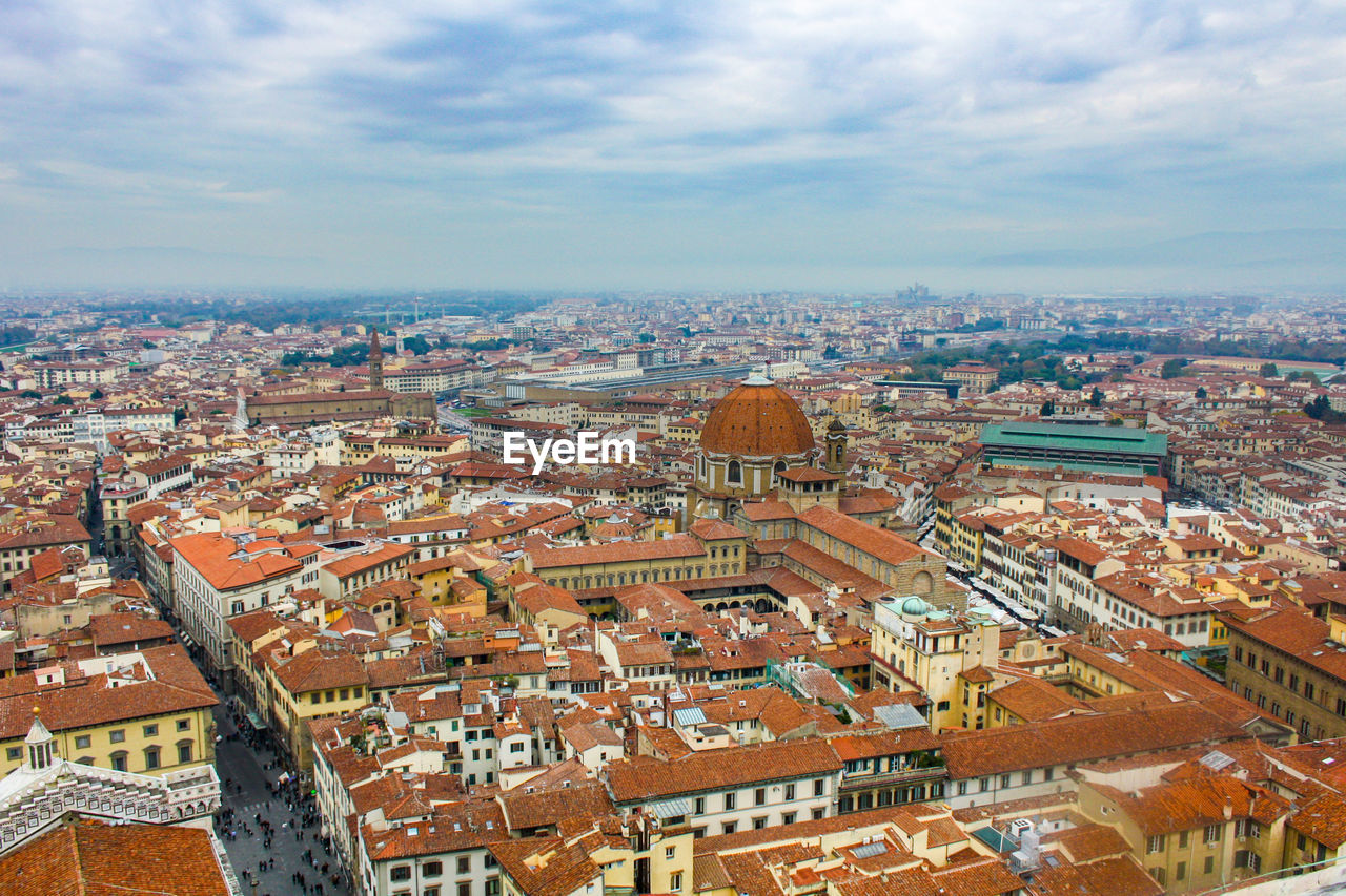 Cityscape of florence, tuscany, italy, during sunset in autumn.