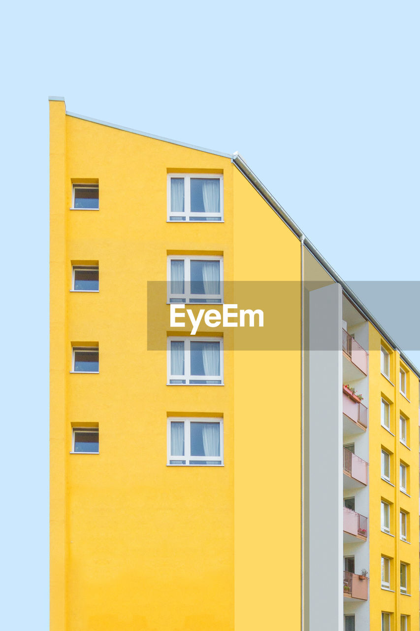 Residential building against clear sky