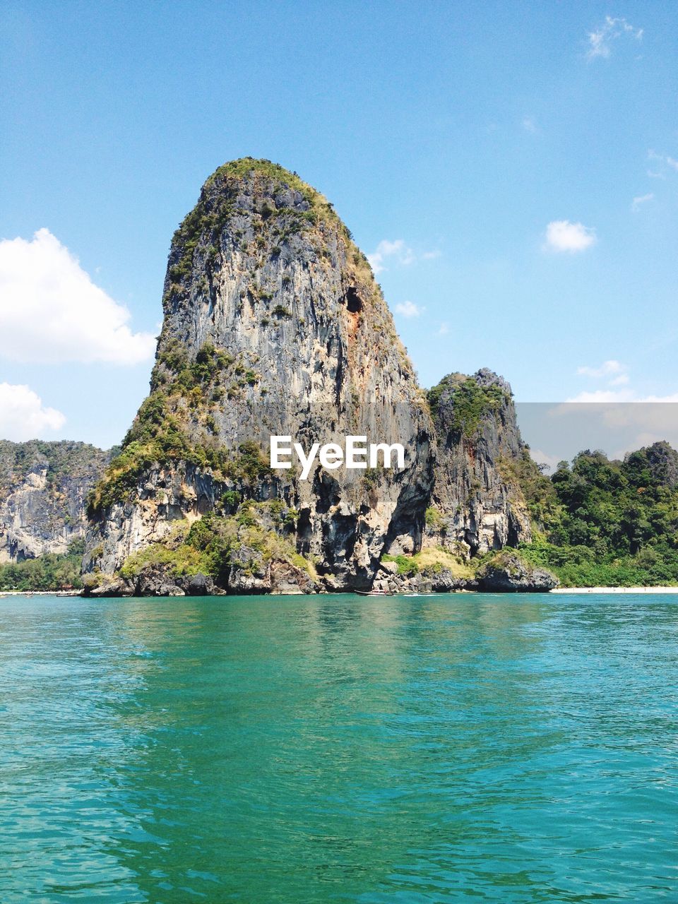 Cliff by lake