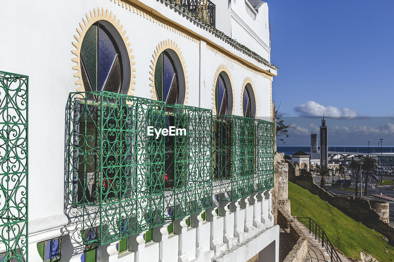 Typical building and details of arab architecture. doors, windows, mosaics, crafts