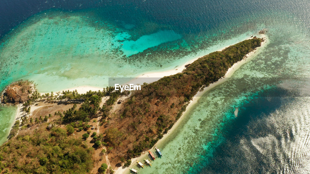 Aerial view of island in sea