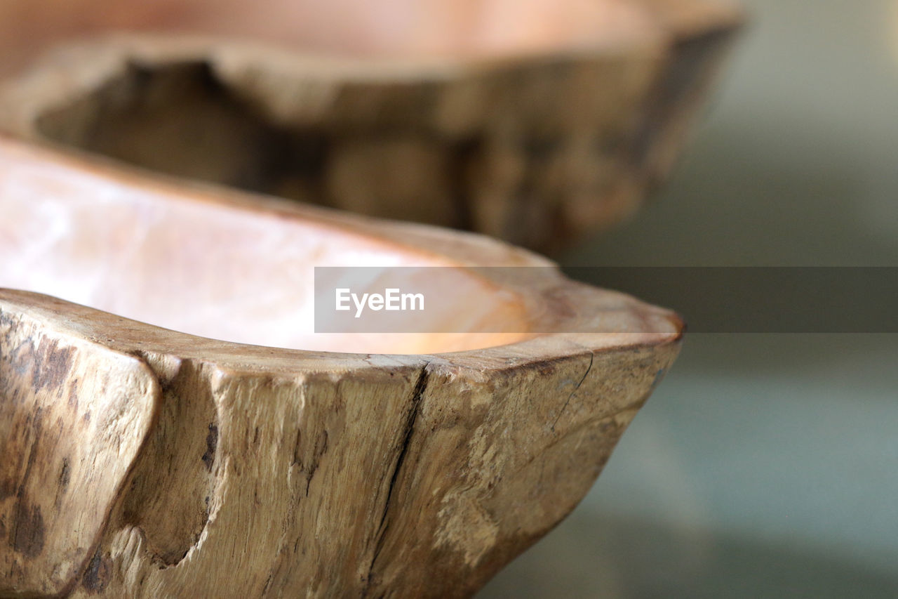 Close-up of wooden container