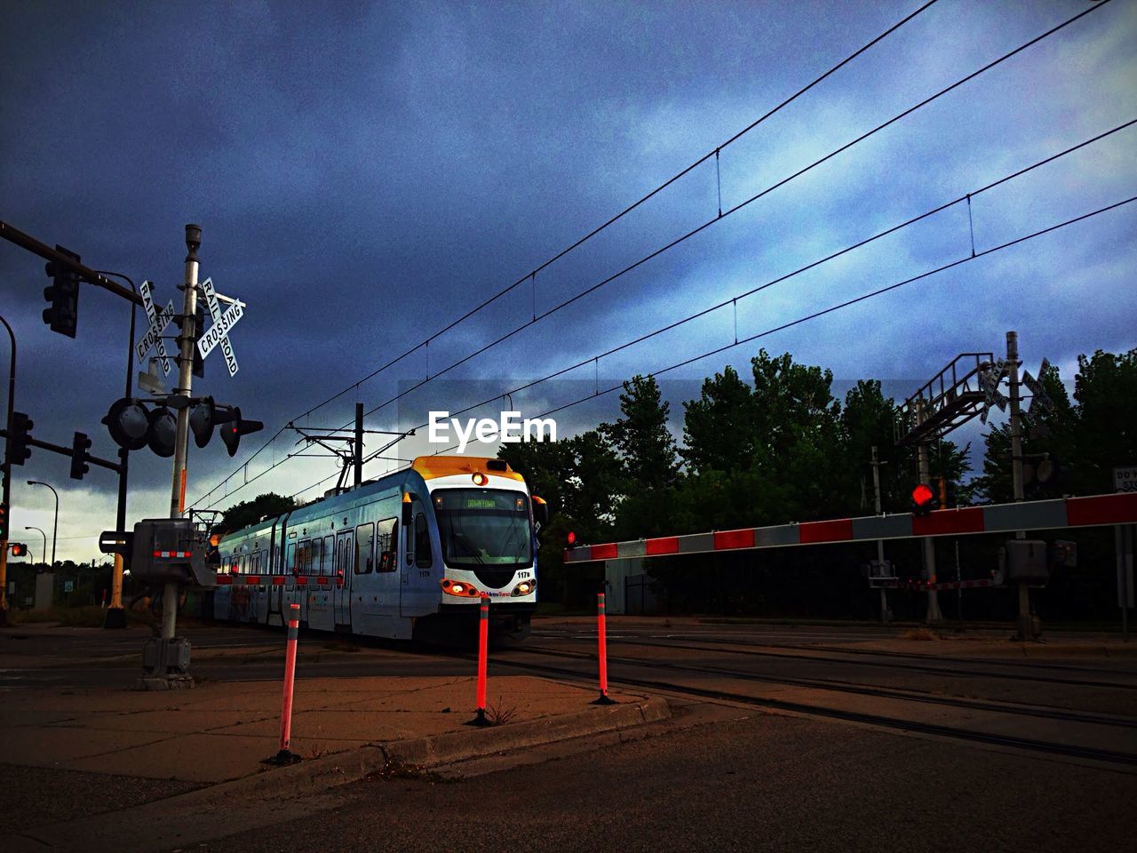 Train at railroad crossing