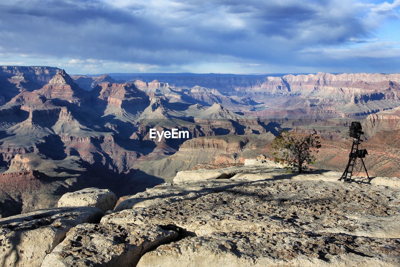 Camera at grand canyon national park against sky