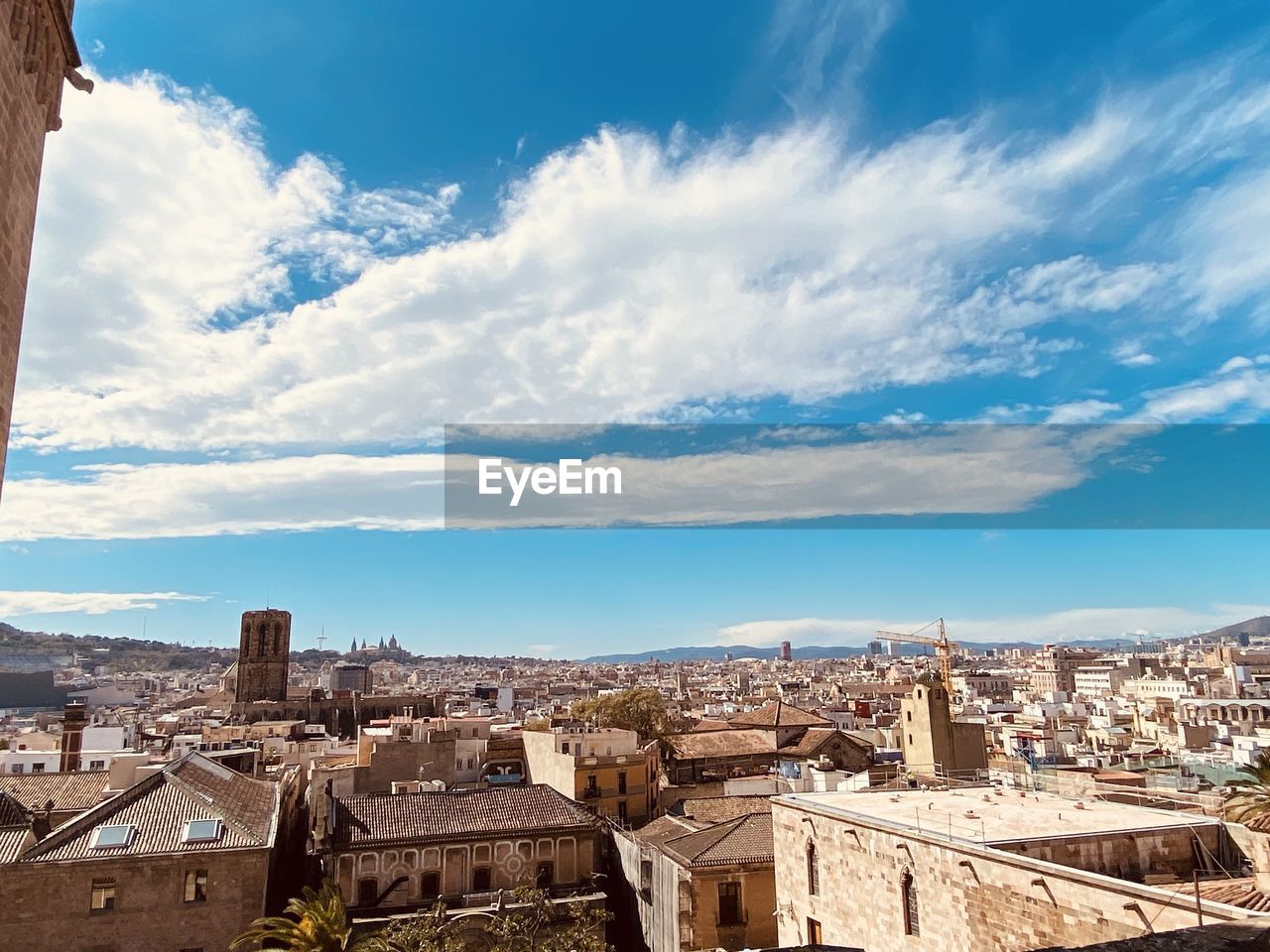 High angle view of buildings in city