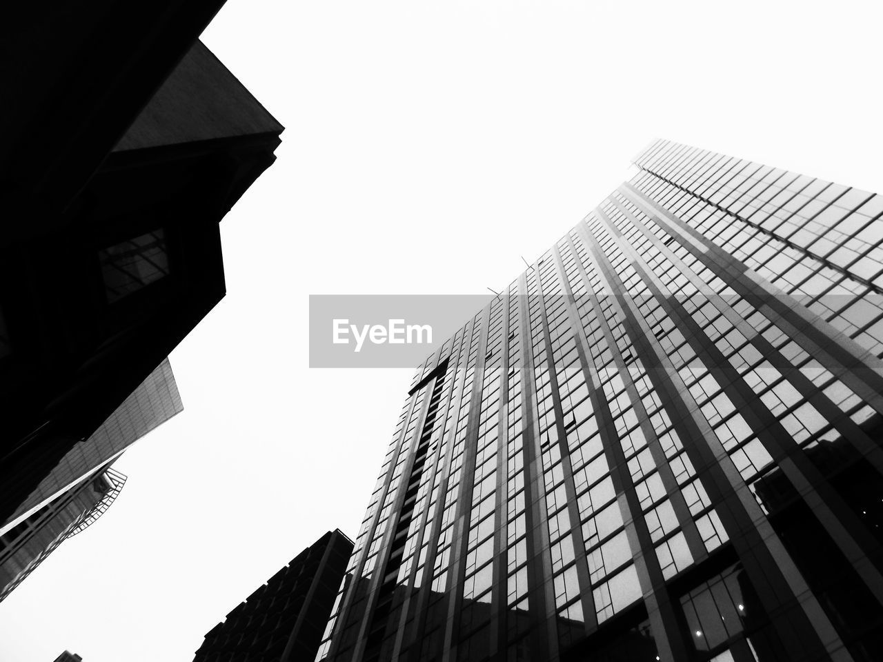 Low angle view of modern building against clear sky