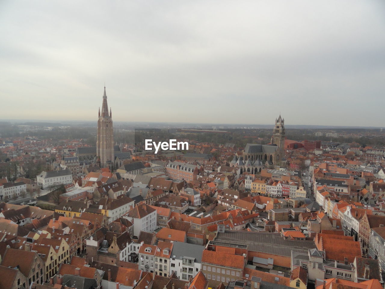 Aerial view of buildings in city