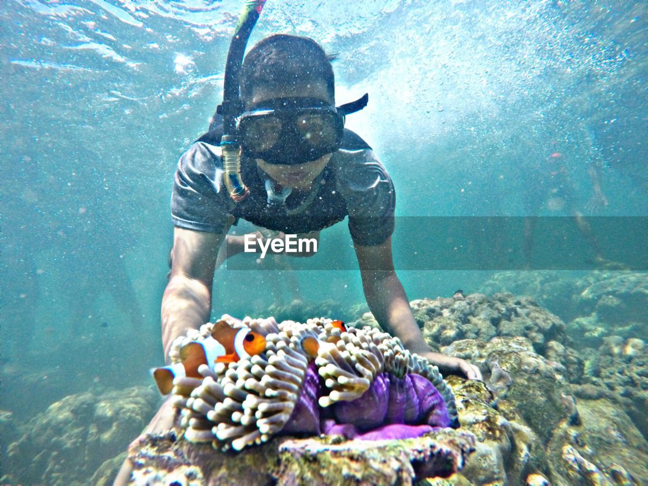 Man snorkeling in sea