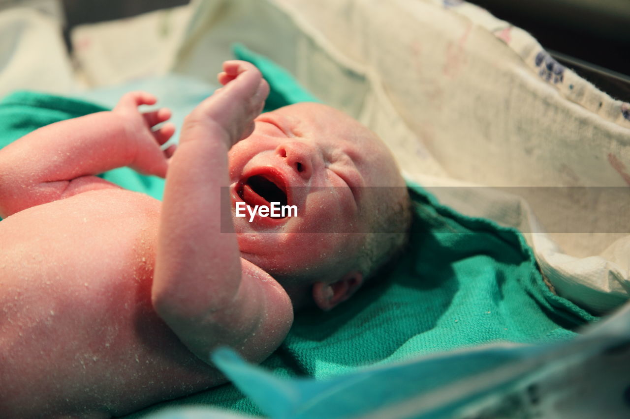 Close-up portrait of a newborn