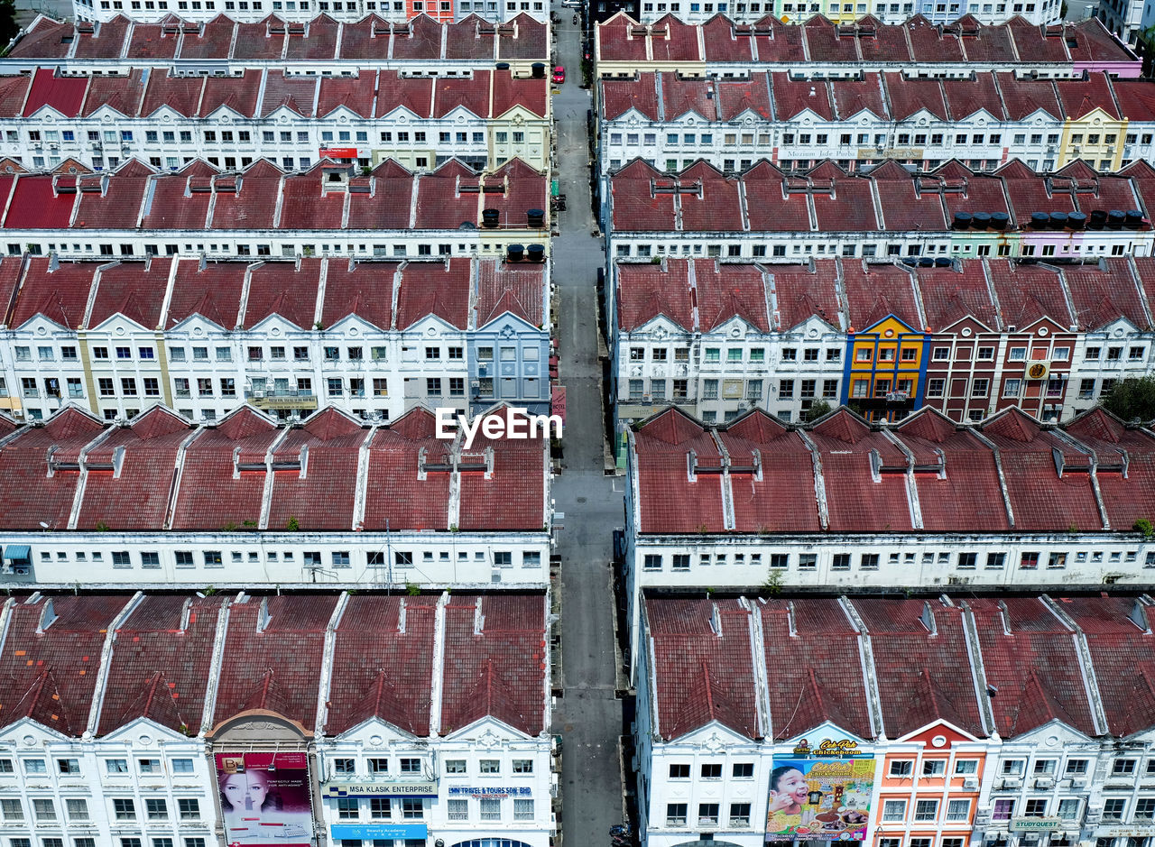 Full frame shot of residential buildings in city