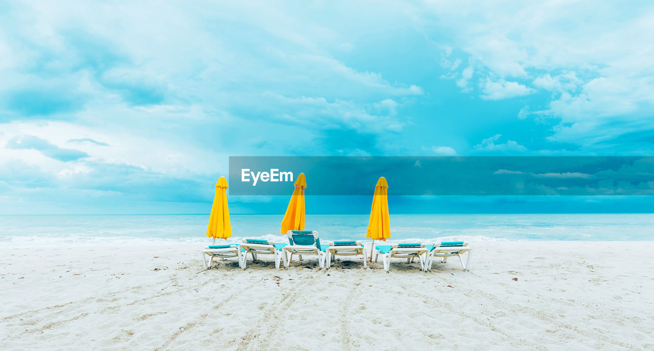 Scenic view of beach against sky