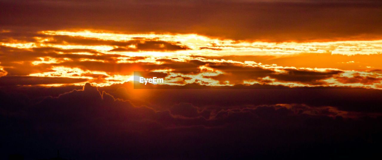 Panoramic view of cloudscape during sunset