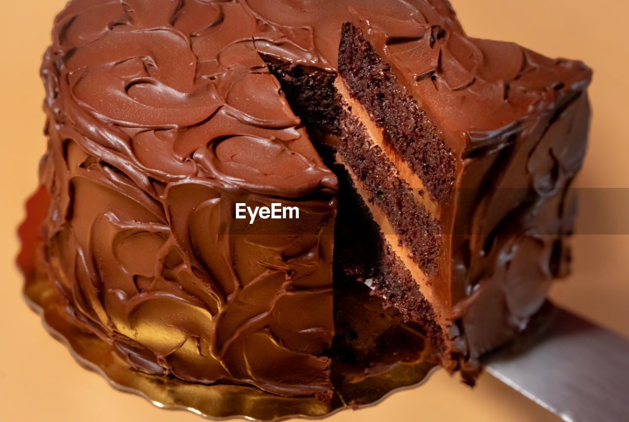 close-up of dessert on table