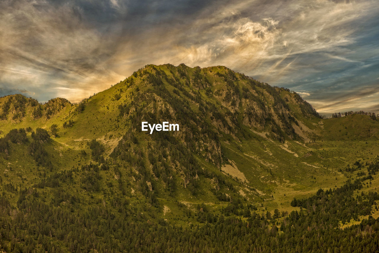 Scenic view of landscape against sky during sunset